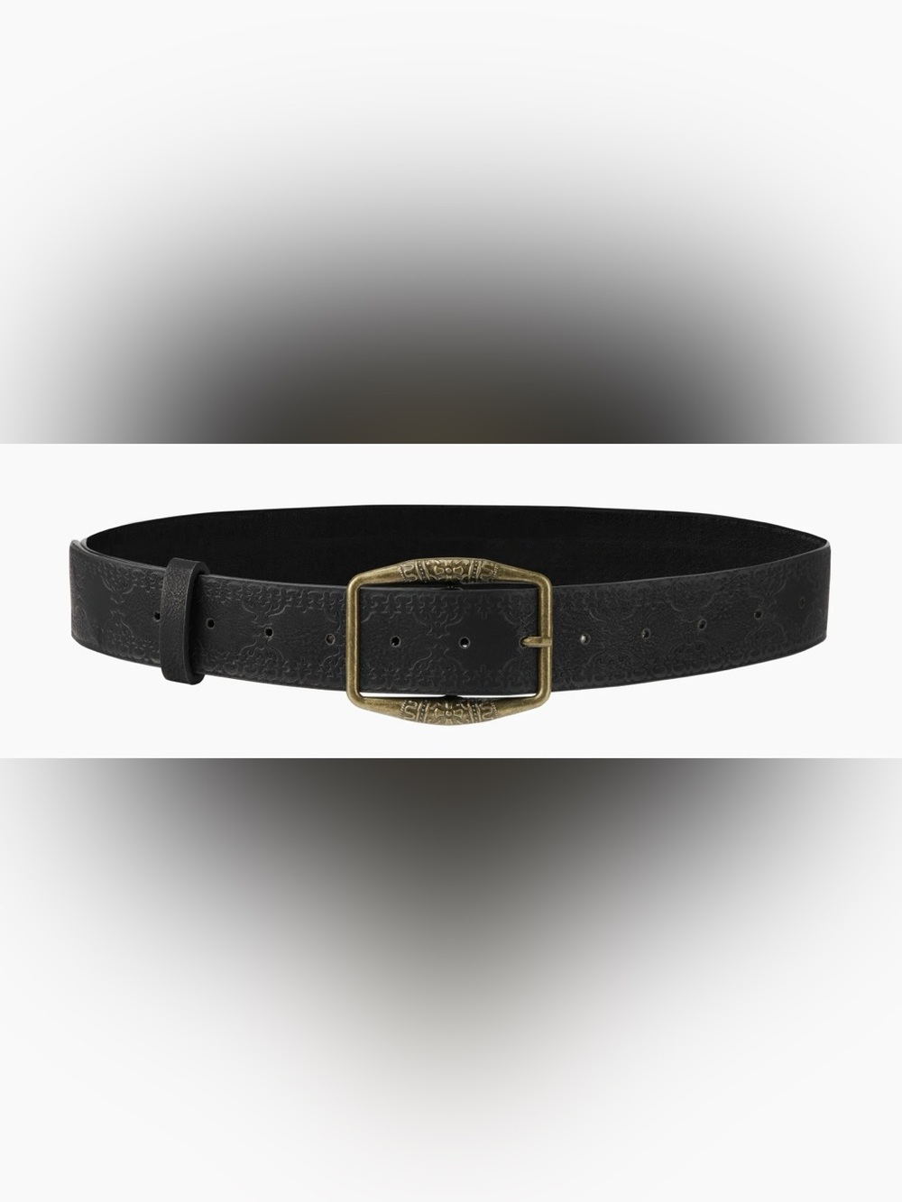 NWT - Cider Vegan Leather Vintage Belt w Embellished Brass Coloured Buckle